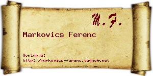 Markovics Ferenc névjegykártya